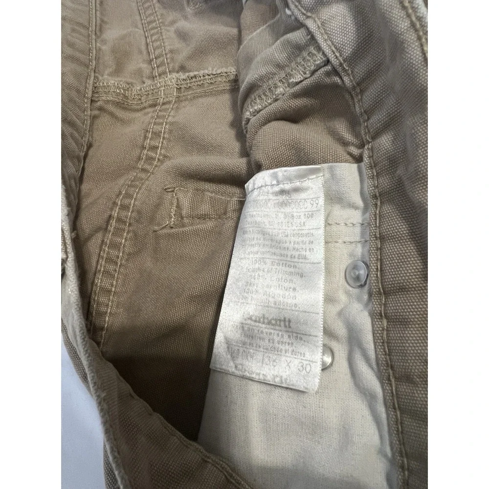 Carhartt Pants Men's 36x30 Loose Fit Carpenters Workwear Khaki B159-GKH GUC Read